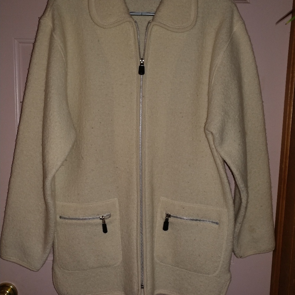 Marvin Richards boiled wool mid length jacket